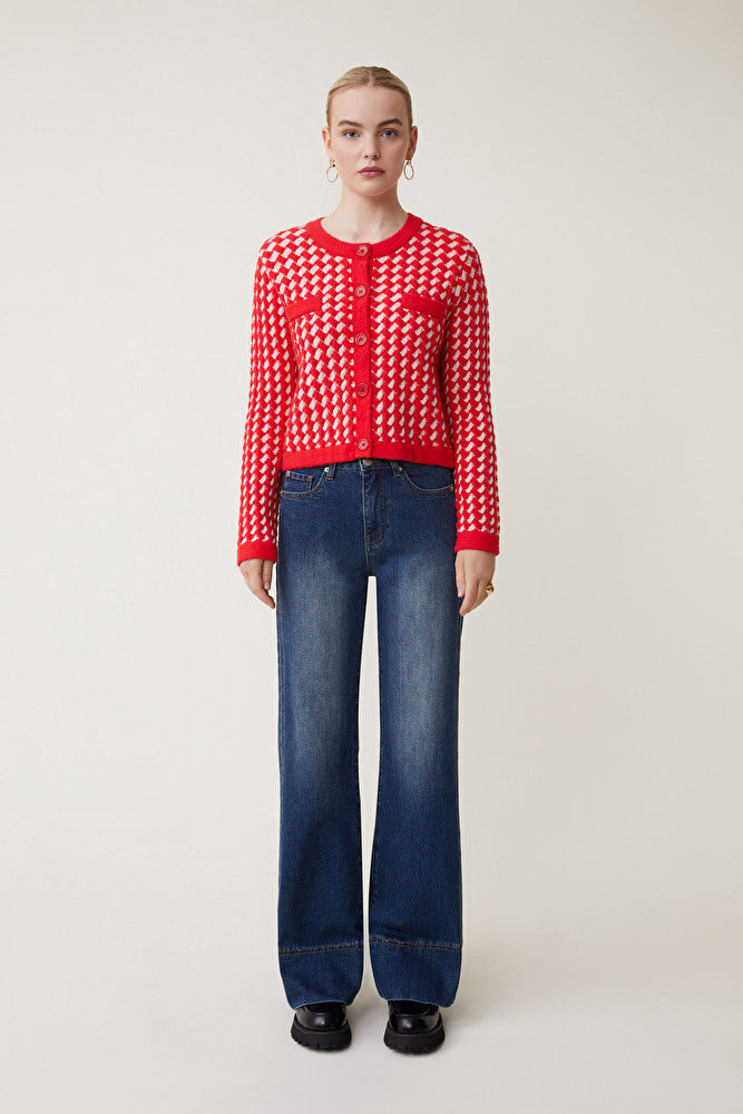 GALBARI CARDIGAN - ROUGE