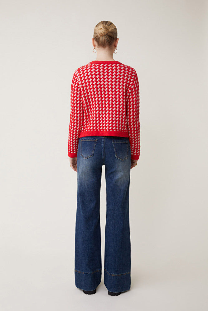 GALBARI CARDIGAN - ROUGE