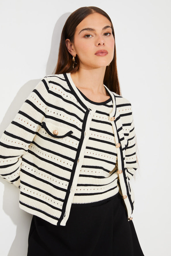 GANEO CARDIGAN - CREME