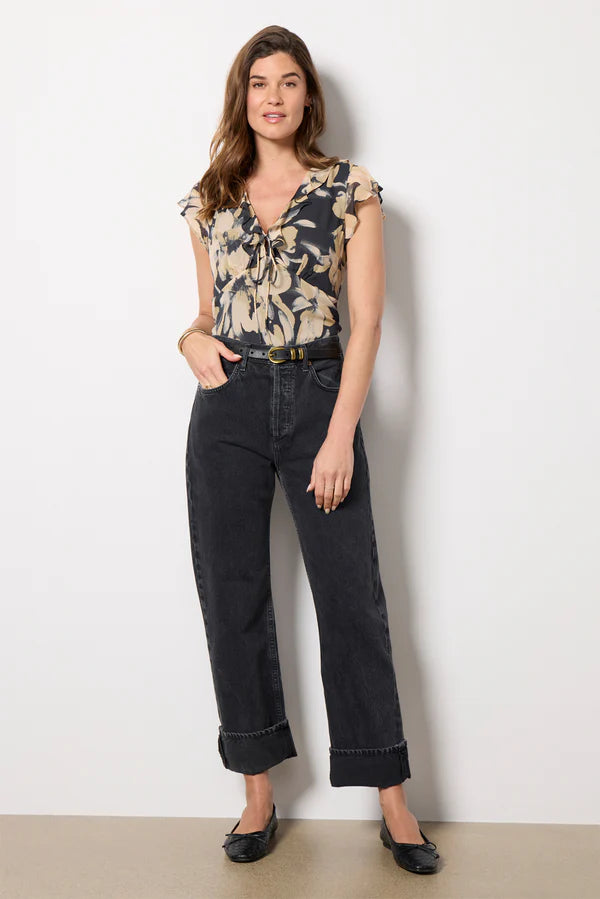 CARMINE TOP - CHARCOAL LILY