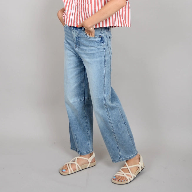 BARNI ZIP UP PANT - LIGHT WASH