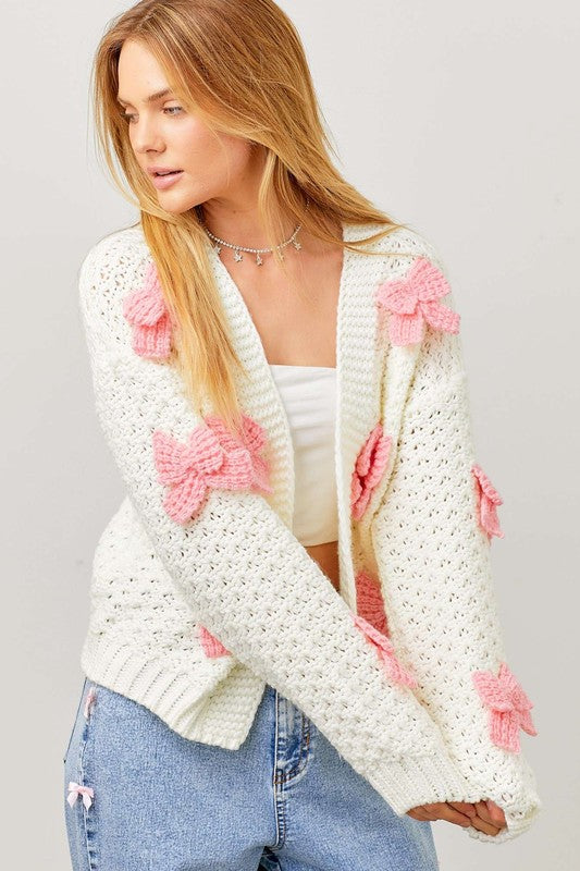 CROCHET BOW CARDIGAN