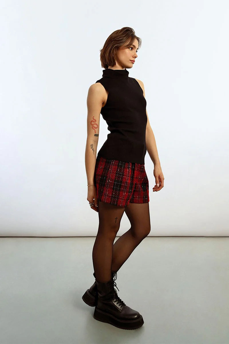 SLEEVELESS TURTLENECK SWEATER