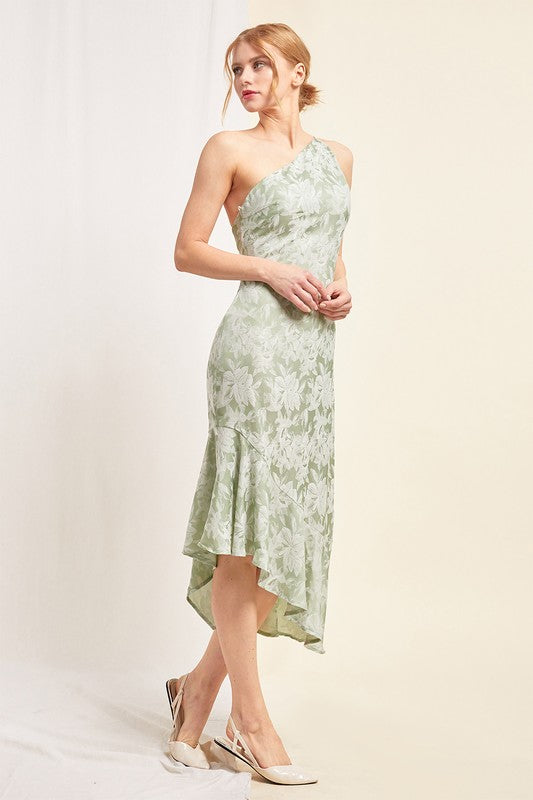 HAILEY ONE SHOULDER MIDI DRESS (ONLINE ONLY)