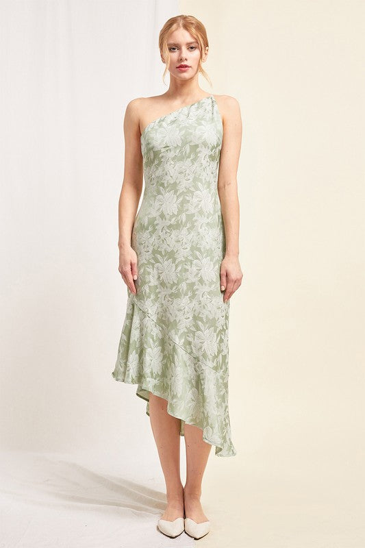 HAILEY ONE SHOULDER MIDI DRESS (ONLINE ONLY)