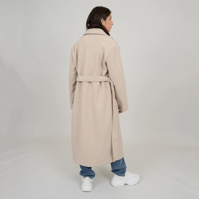 MACIE BELTED COAT - BEIGE MELANGE