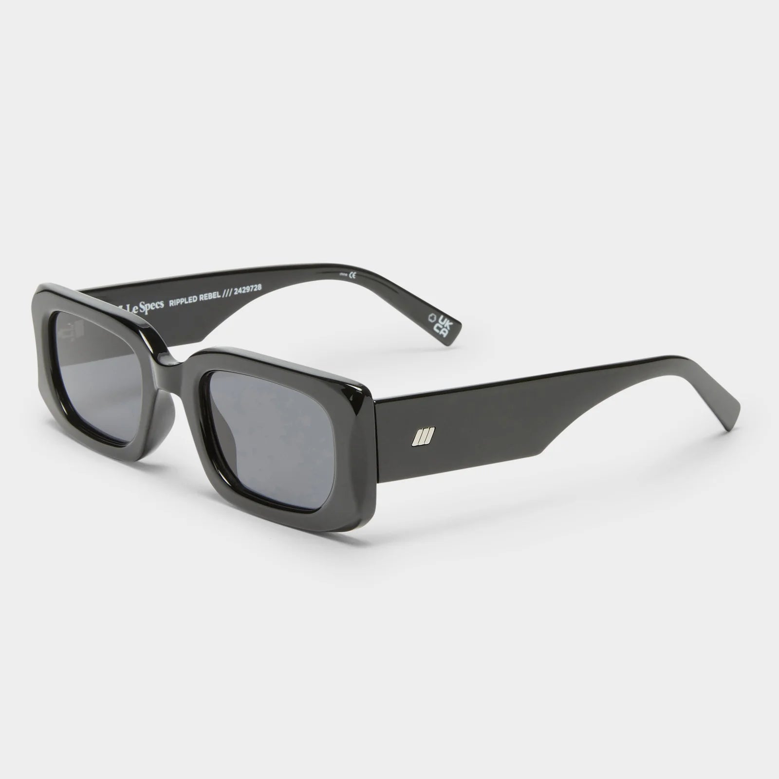 RIPPLED REBEL SUNGLASSES - BLACK/SMOKE