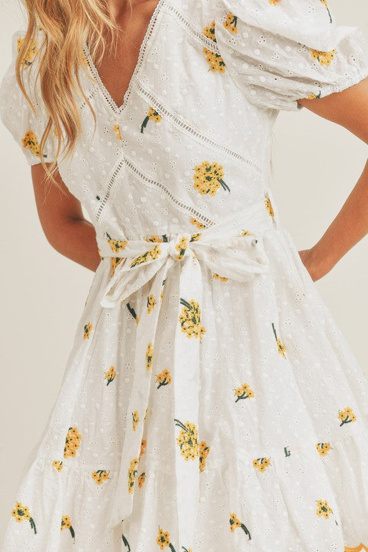DAISY EMBROIDERED FLORAL DRESS (ONLINE ONLY)