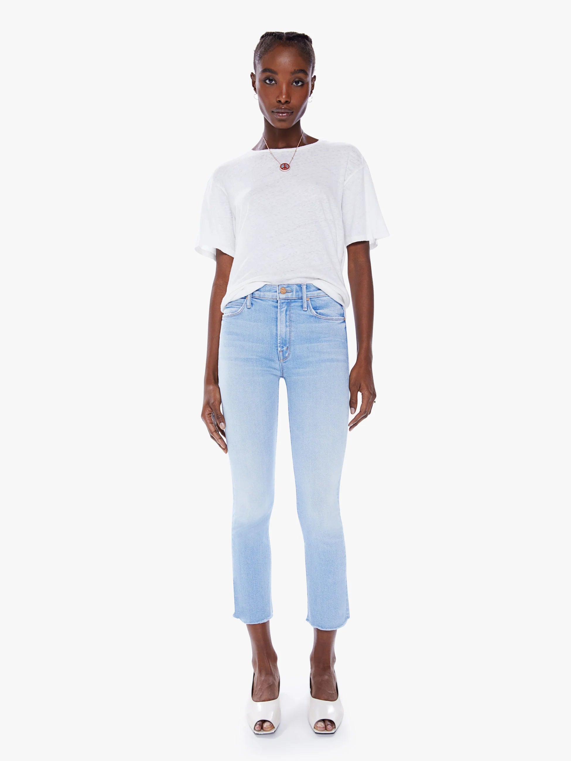 THE MID RISE DAZZLER CROP FRAY - SUN KISSED