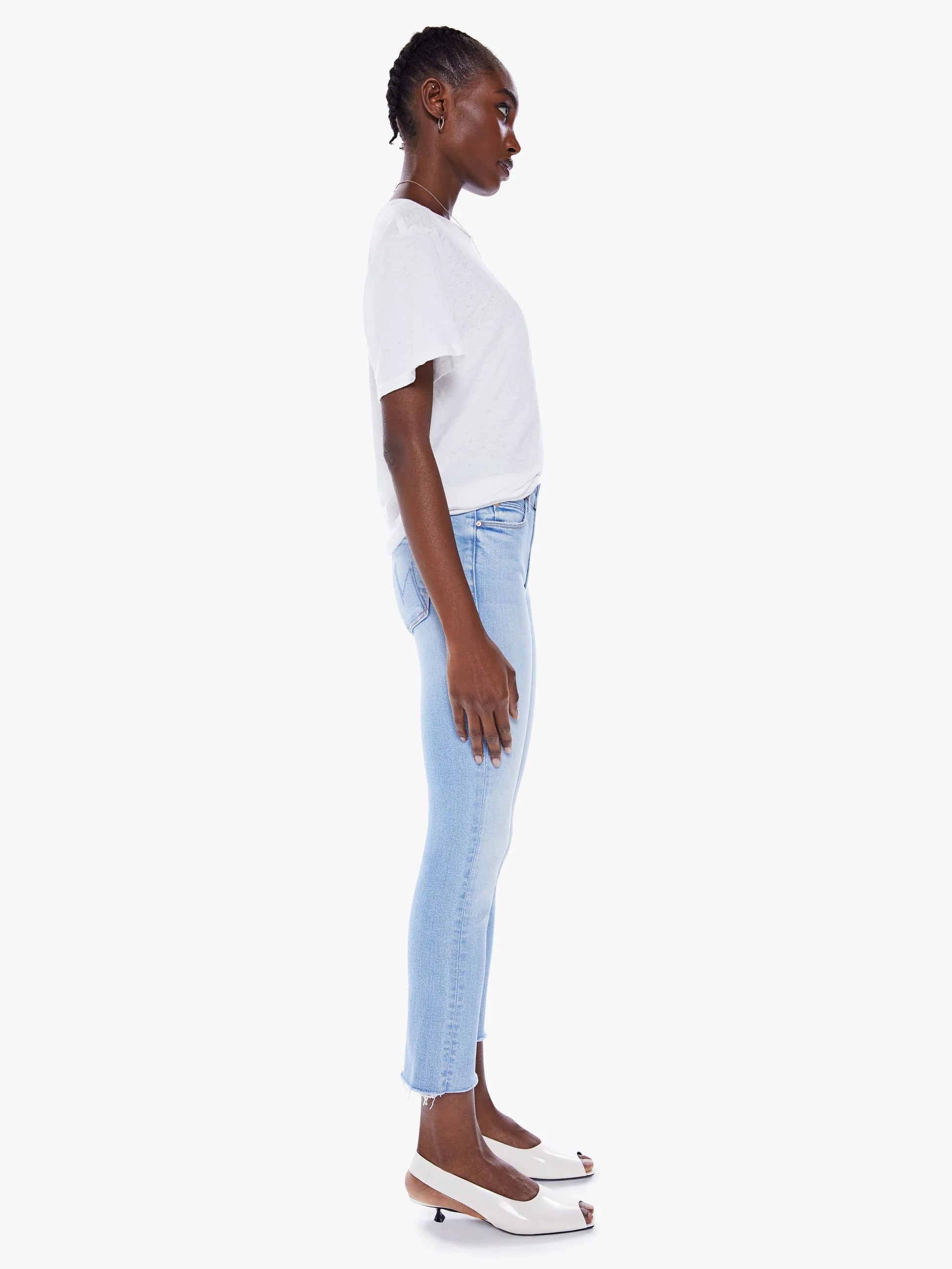 THE MID RISE DAZZLER CROP FRAY - SUN KISSED