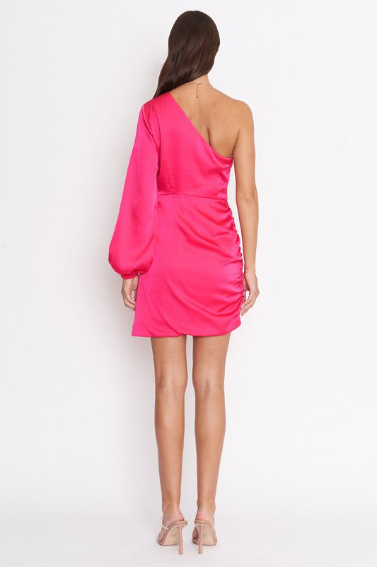 PROVENCE ONE SHOULDER MINI DRESS