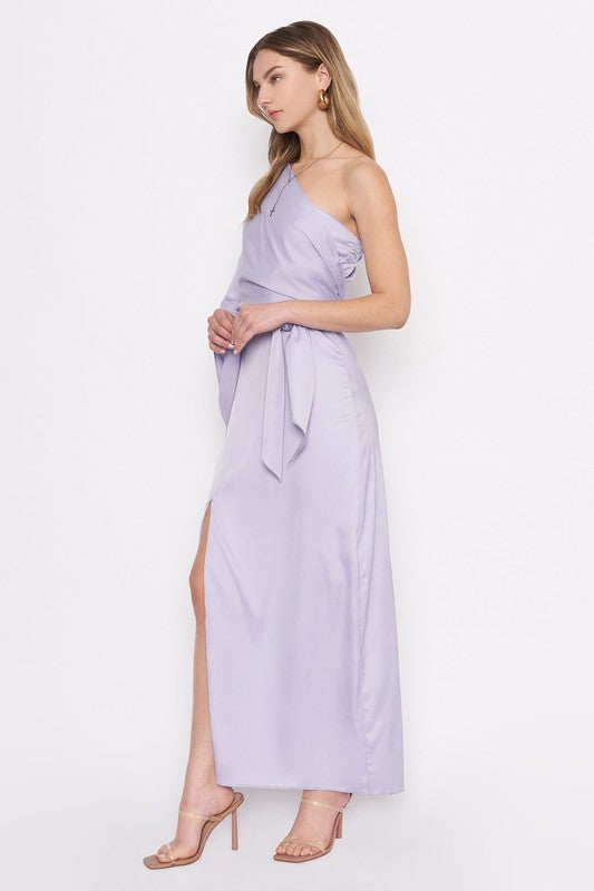 TOULON ONE SHOULDER WRAP DRESS