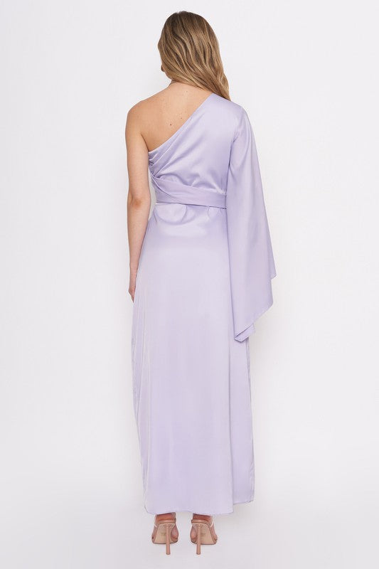 TOULON ONE SHOULDER WRAP DRESS