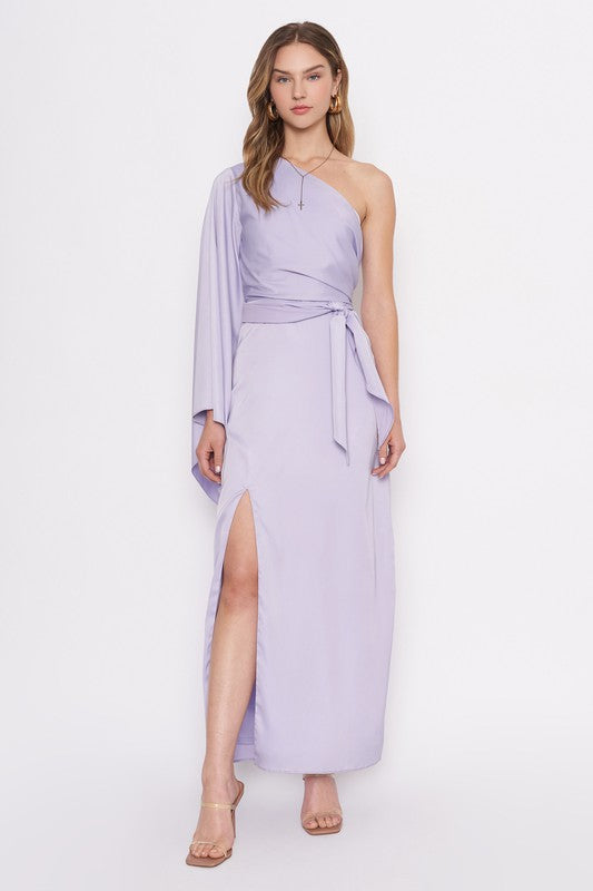 TOULON ONE SHOULDER WRAP DRESS