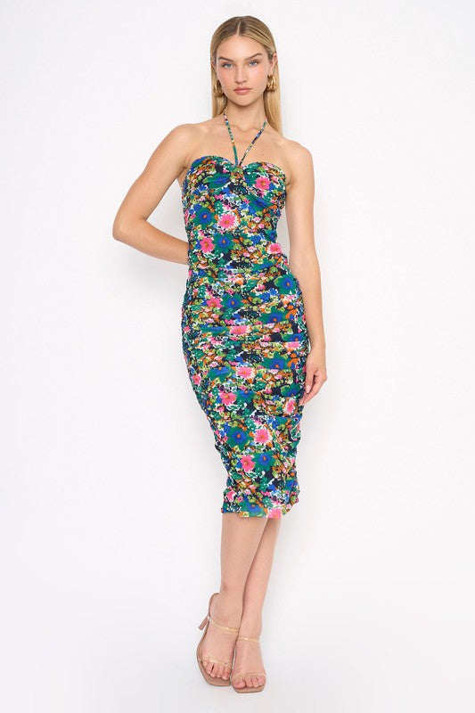 SICILIA FLORAL MIDI DRESS