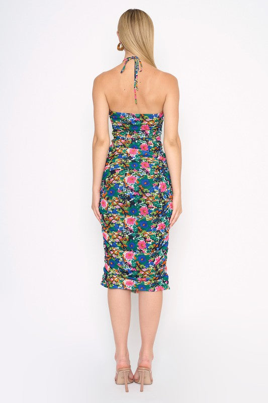 SICILIA FLORAL MIDI DRESS