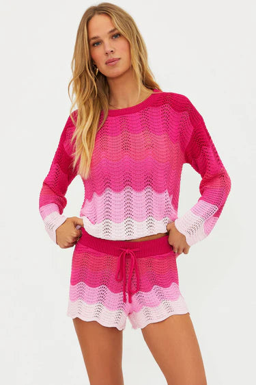 BALBOA BEACH SET - ELECTRIC PINK WAVE