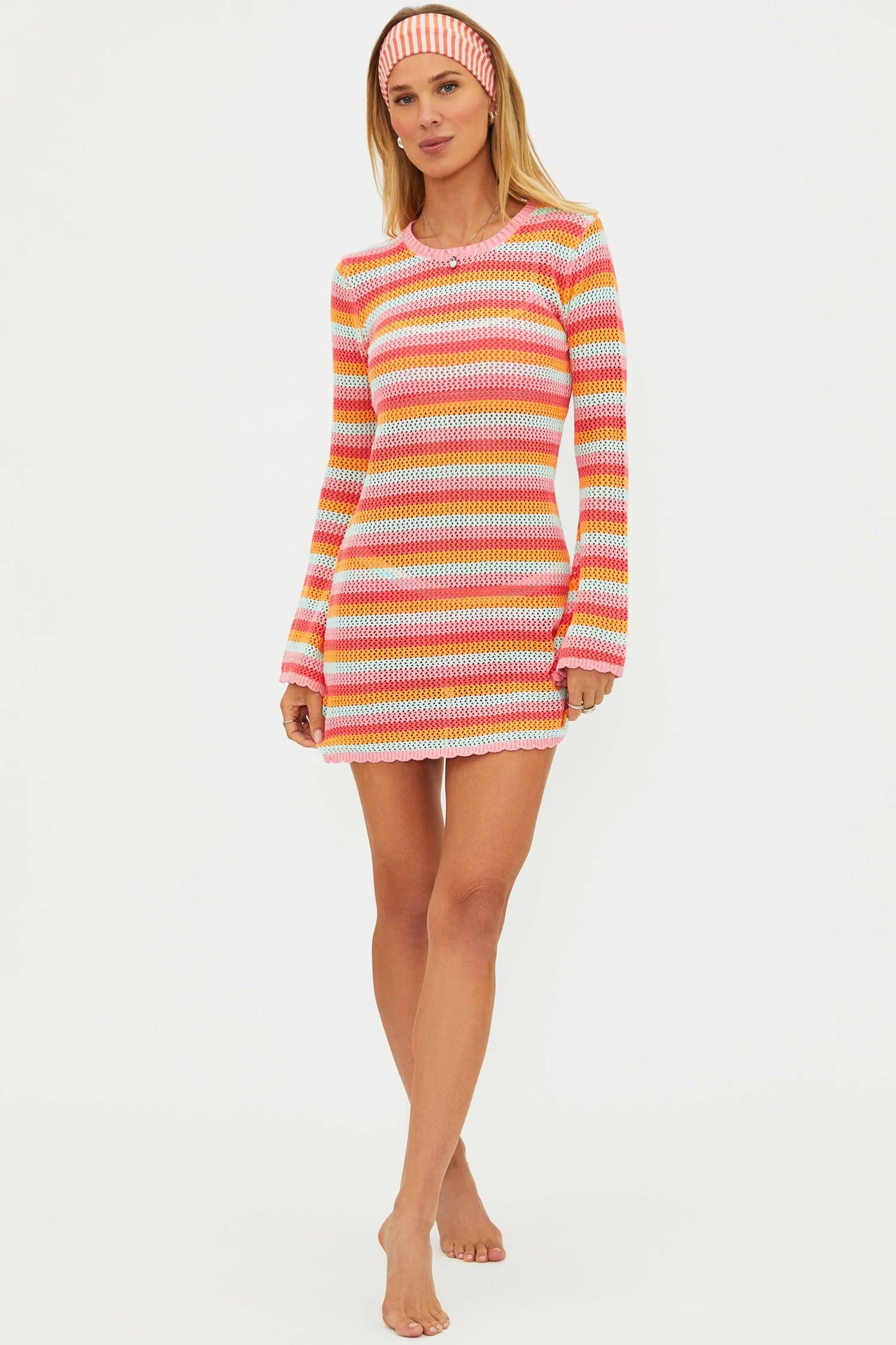 LIBBI COVER UP DRESS - GUAVA JELLY CROCHET