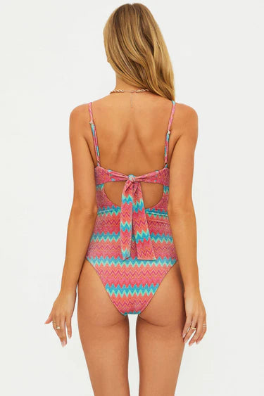 LINDY SWIMSUIT - STRAWBERRY ICE CHEVRON