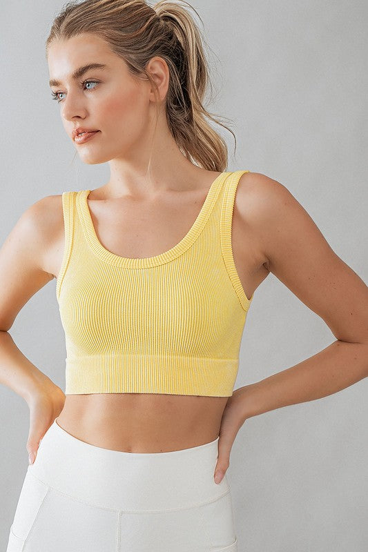 MARINA CROPPED TANK - YELLOW