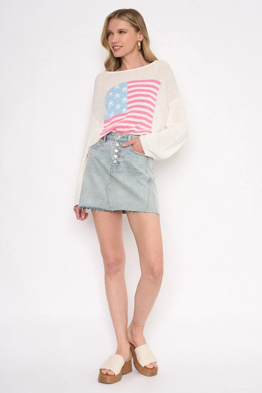 LUCCA DENIM MINI SKIRT