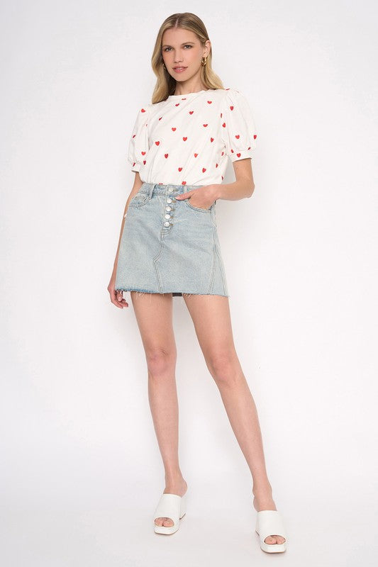 LUCCA DENIM MINI SKIRT