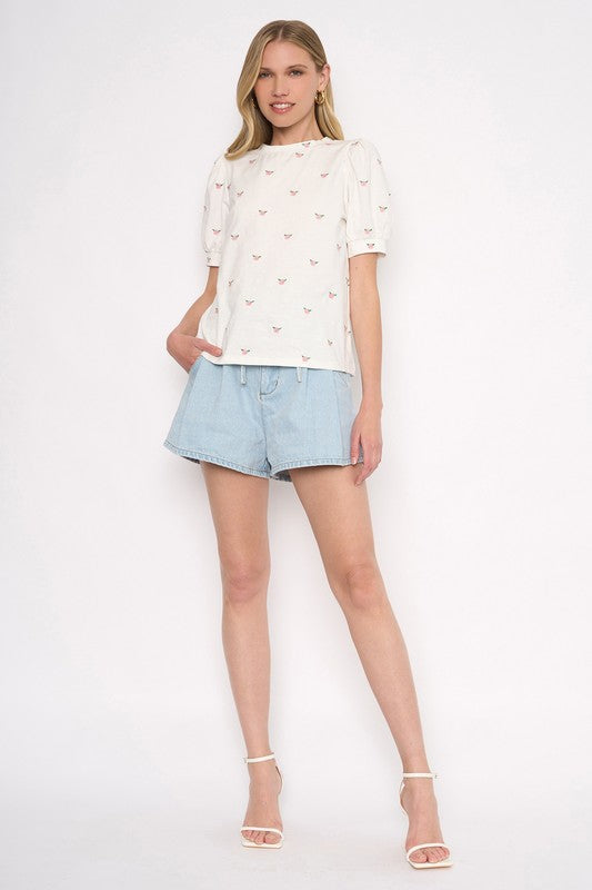 FIORE EMBROIDERED TOP