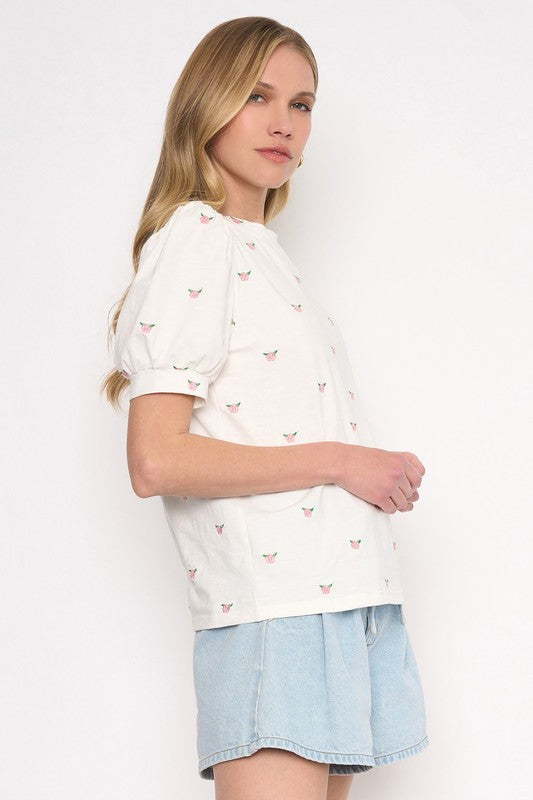 FIORE EMBROIDERED TOP