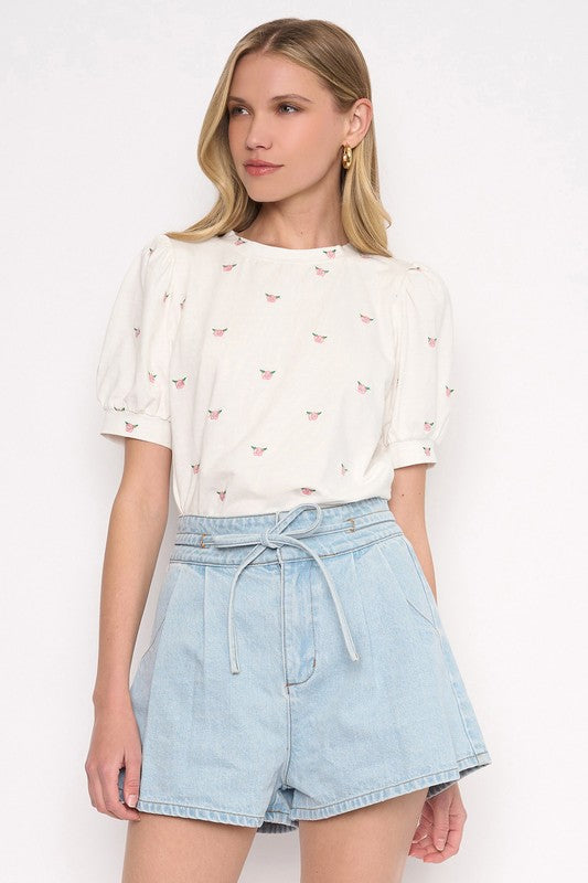 FIORE EMBROIDERED TOP