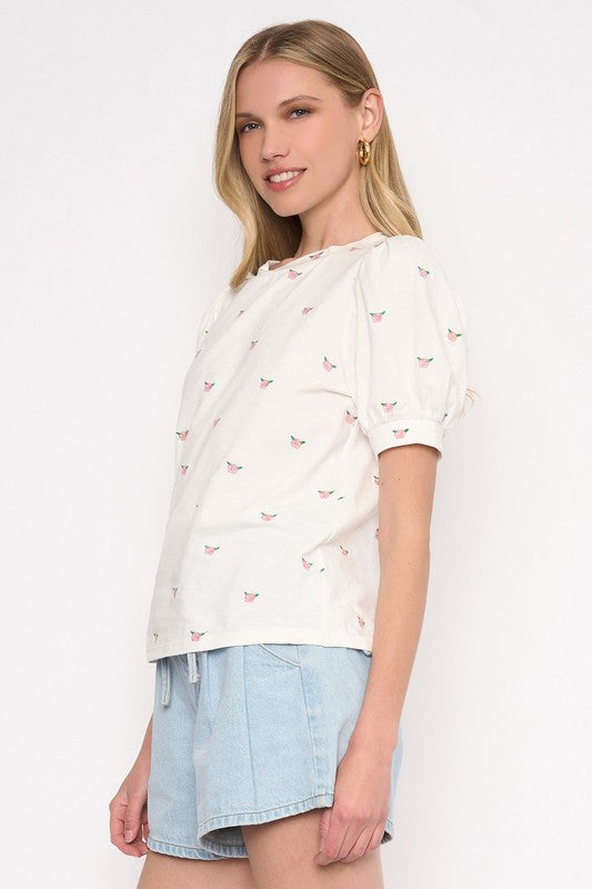 FIORE EMBROIDERED TOP
