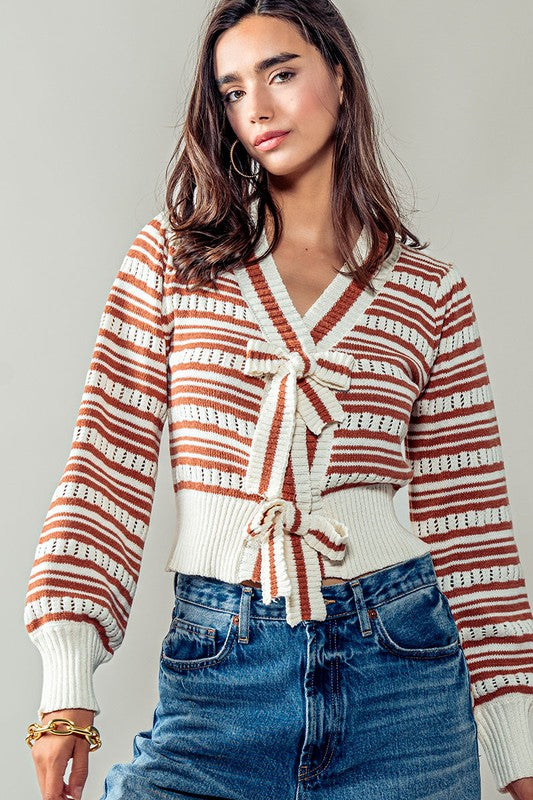AMAL CROPPED SWEATER - RUST