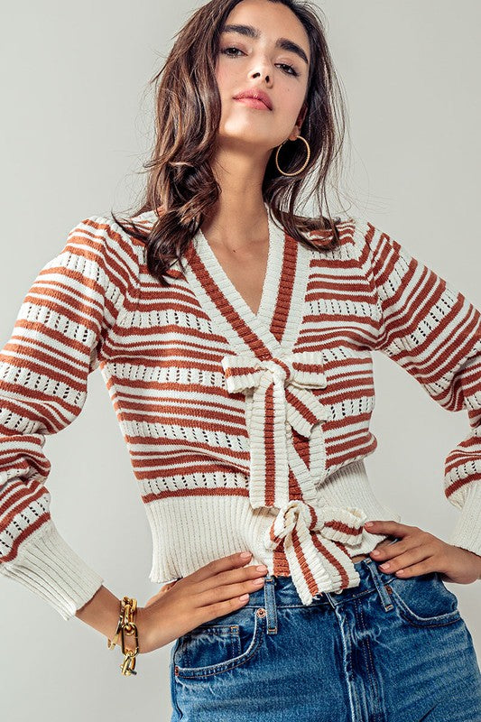 AMAL CROPPED SWEATER - RUST