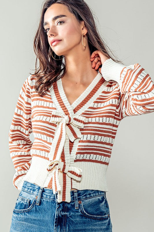 AMAL CROPPED SWEATER - RUST
