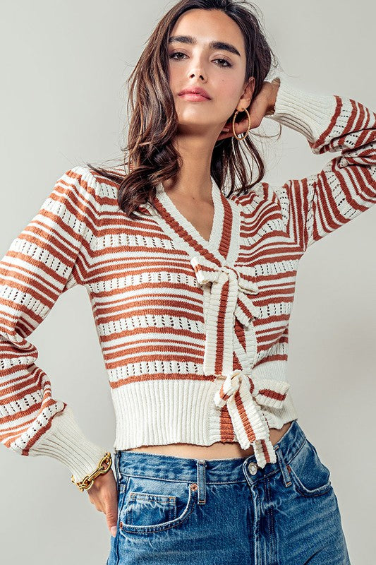 AMAL CROPPED SWEATER - RUST