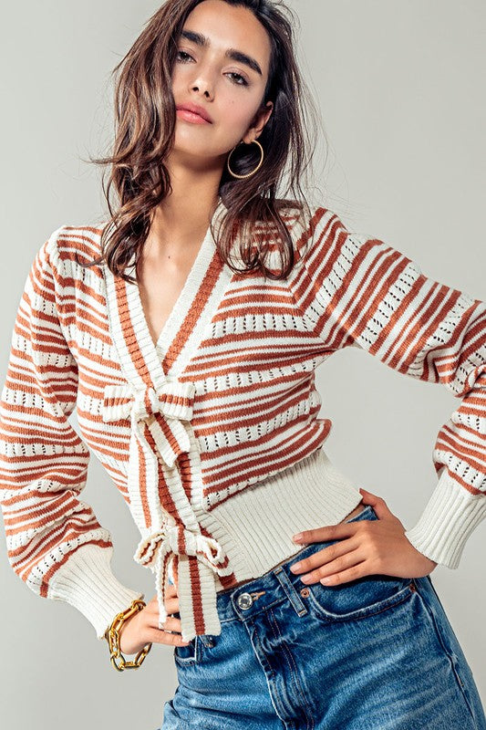 AMAL CROPPED SWEATER - RUST