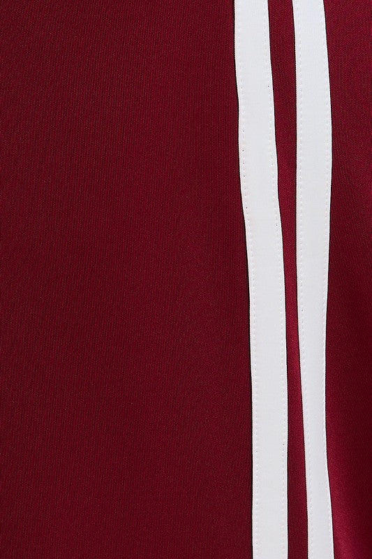 TRACY WIDE LEG TRACKPANT - BURGUNDY