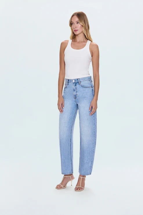 WES HIGH RISE BARREL JEAN - GAZE