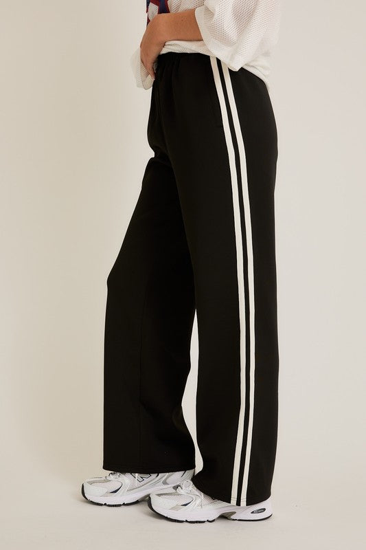 TRACY WIDE LEG TRACKPANT - BLACK