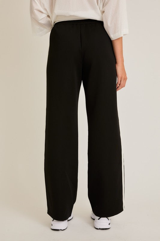 TRACY WIDE LEG TRACKPANT - BLACK