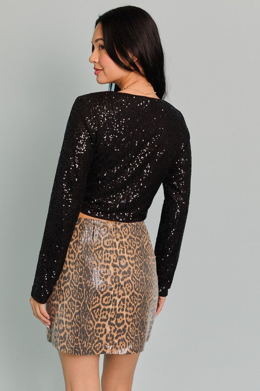 BRIANNA SEQUIN BOW TOP