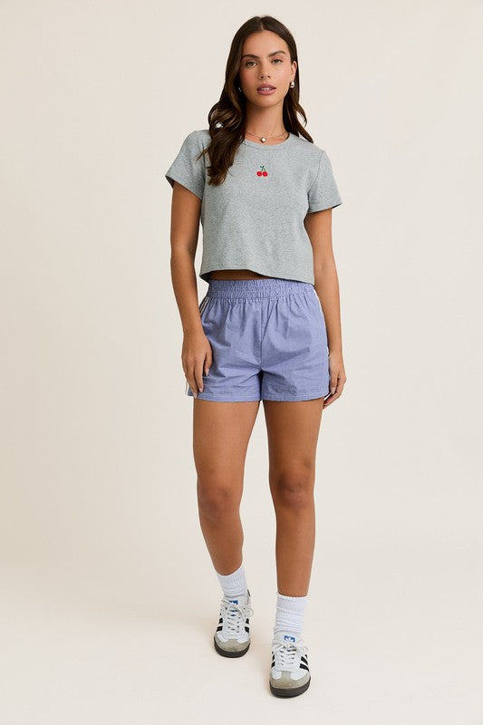 CHERRY CROPPED TEE