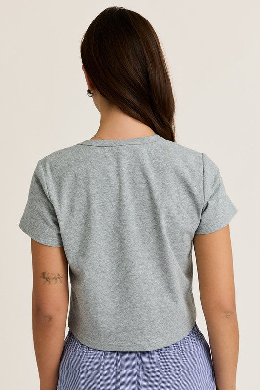 CHERRY CROPPED TEE