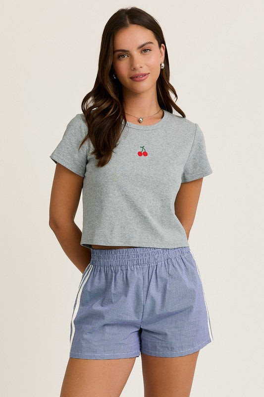 CHERRY CROPPED TEE