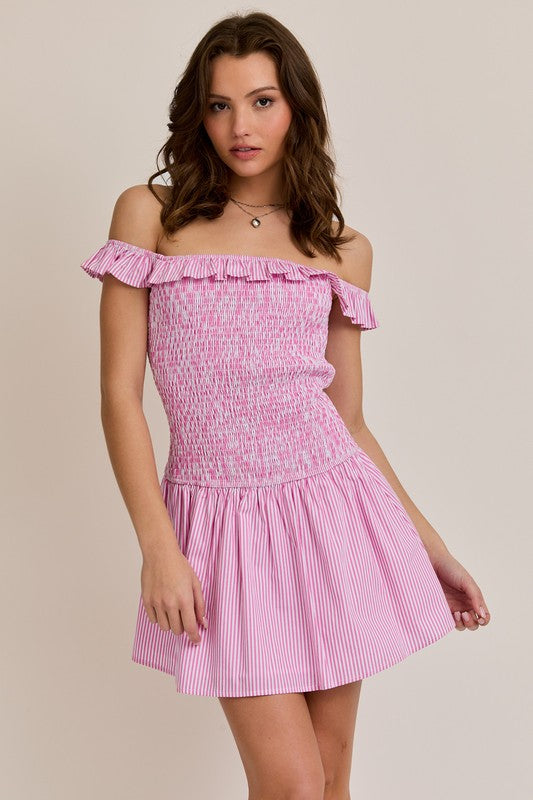 CHICHI SMOCKED MINI DRESS