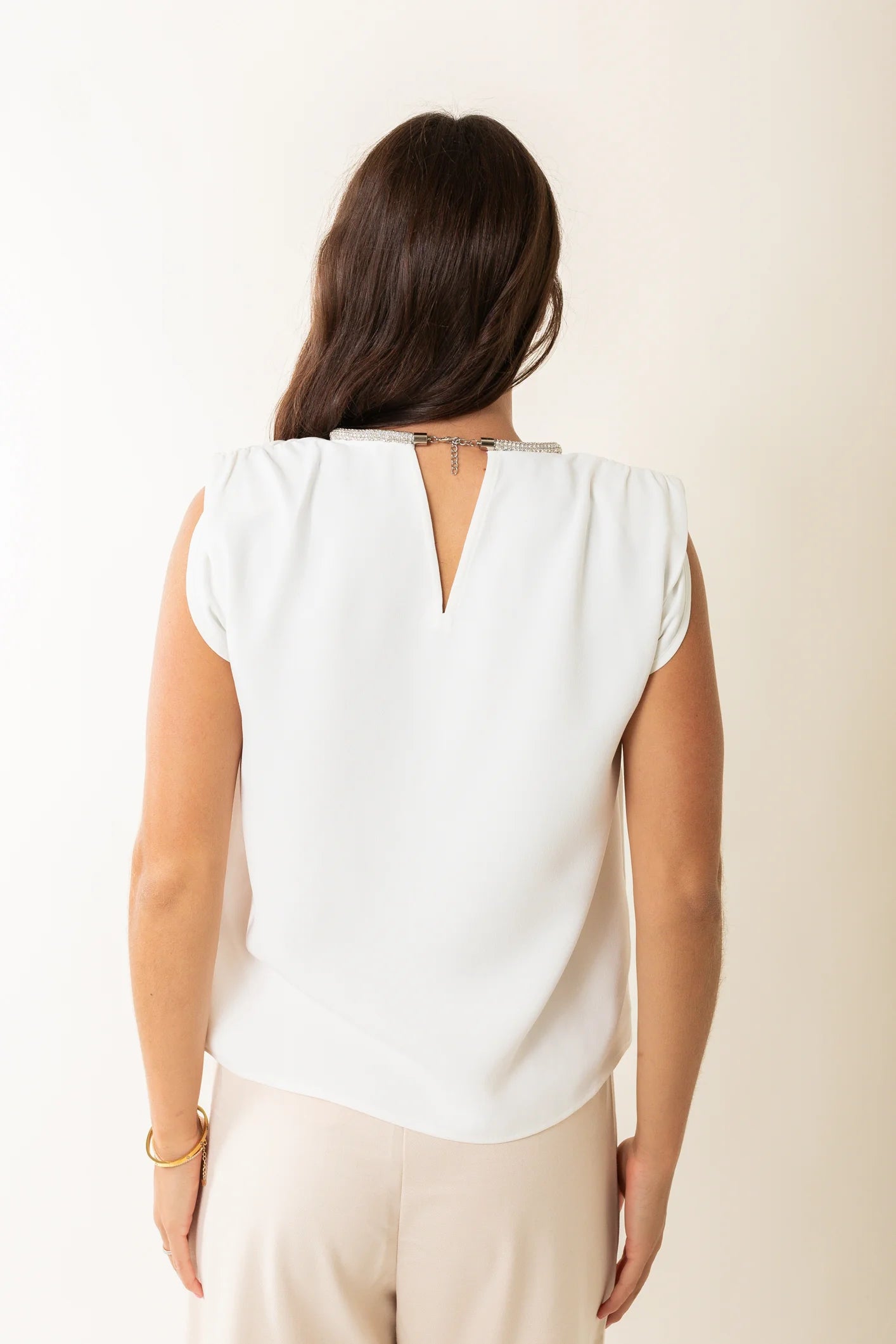 LOUXOR TOP - BLANC CASSE