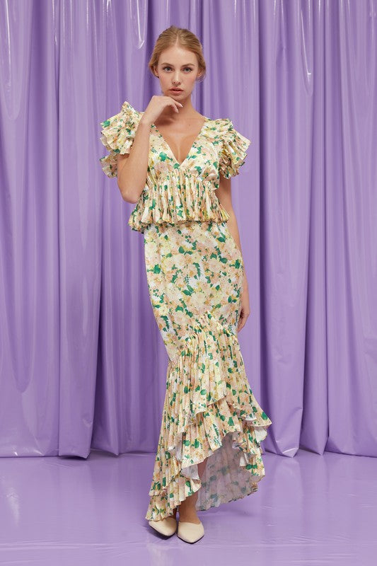 DIANA RUFFLE MIDI DRESS