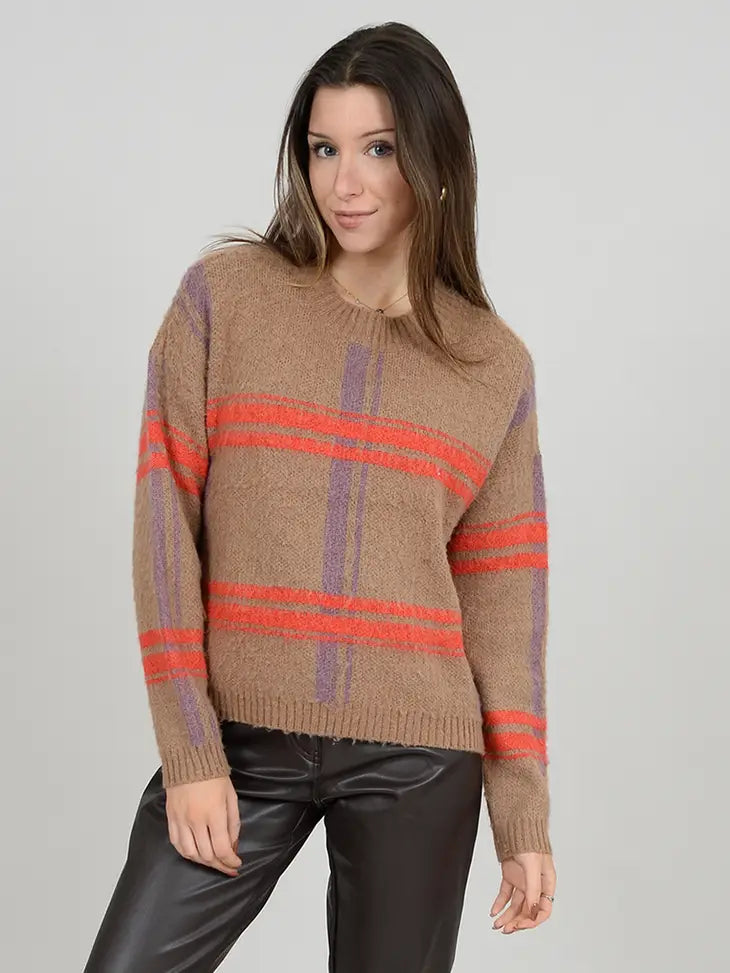 CATALEYA PLAID SWEATER