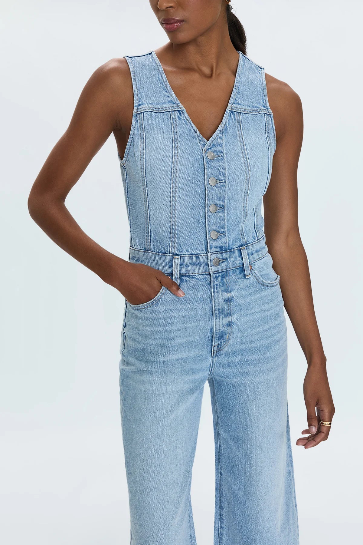 ARIA CROPPED FITTED VEST JUMPSUIT