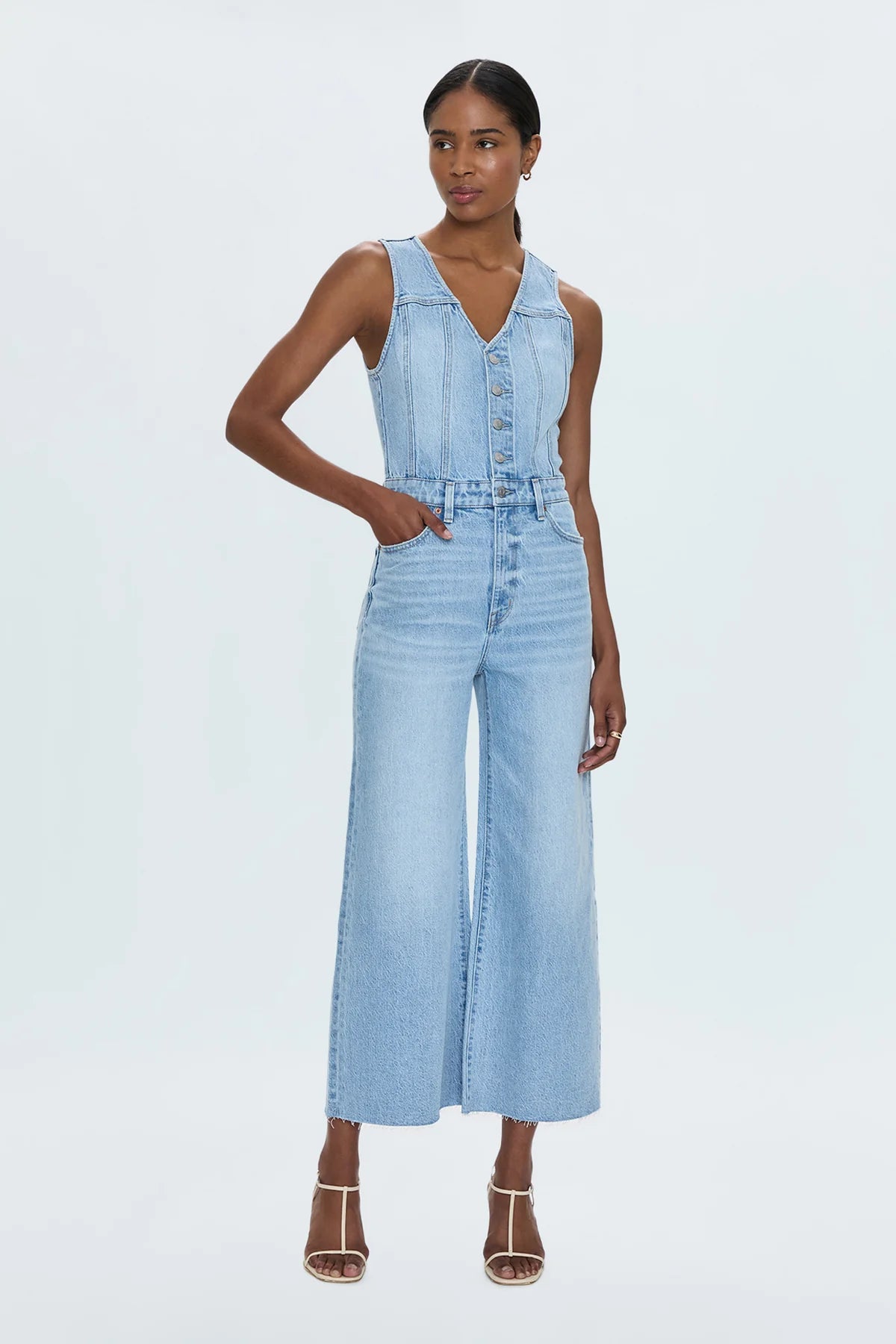 ARIA CROPPED FITTED VEST JUMPSUIT