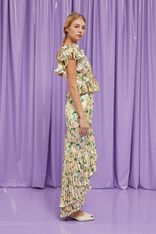 DIANA RUFFLE MIDI DRESS